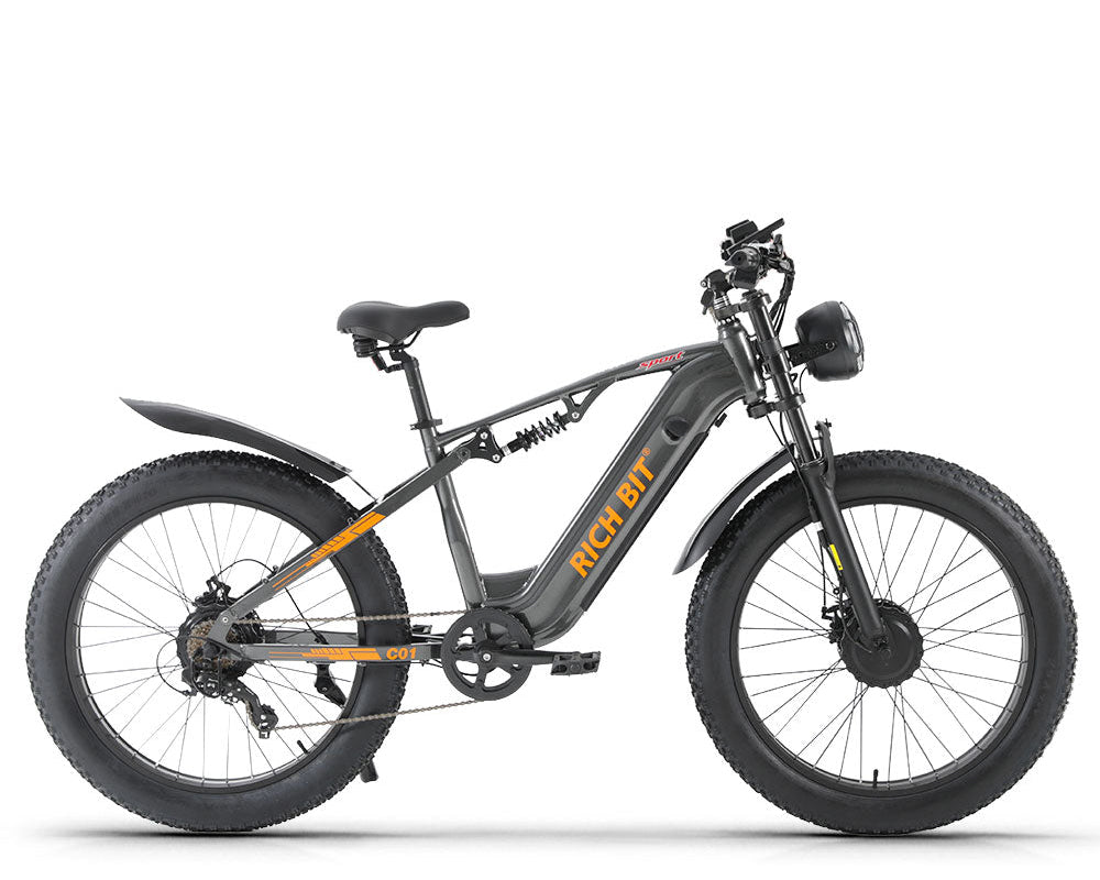 Electric bike with 'RICH BIT' branding on a white background