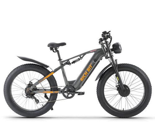 Electric bike with 'RICH BIT' branding on a white background
