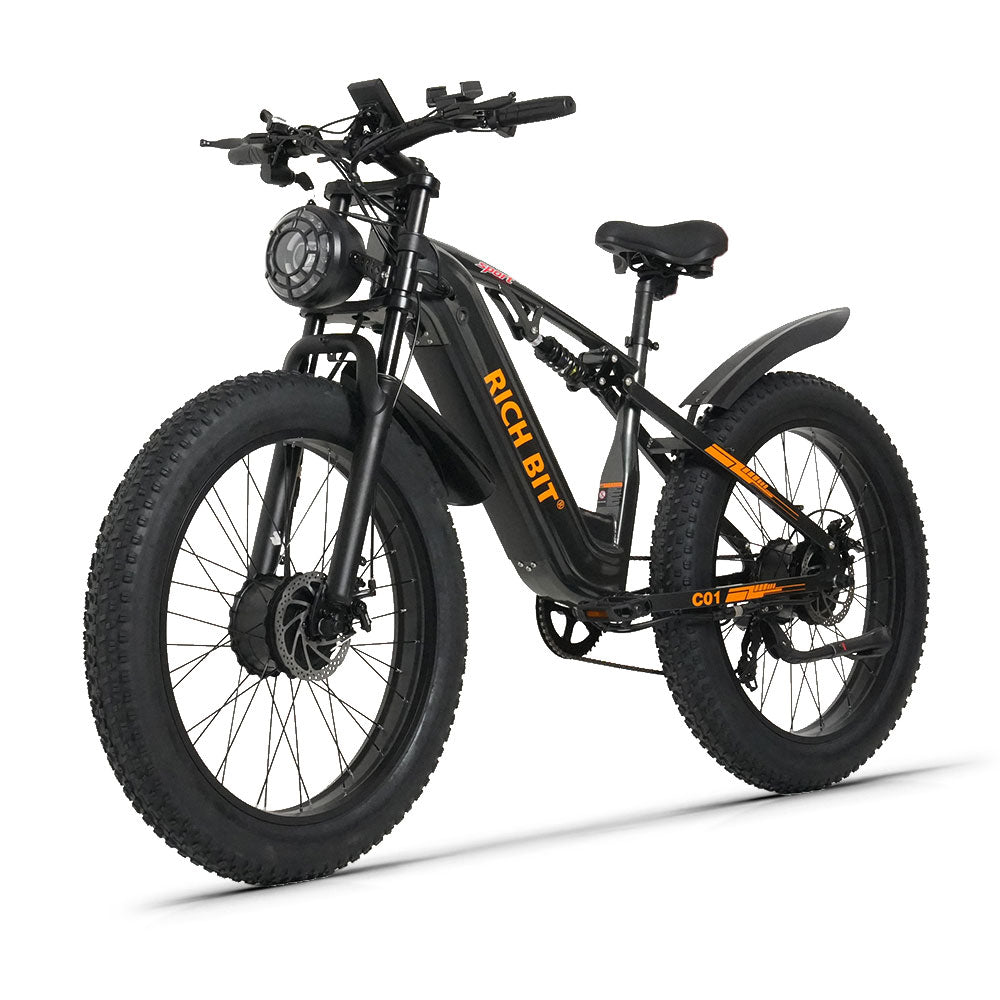 Electric bike with 'RICH BIT' branding on a white background