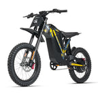 Black and yellow electric bike on a white background