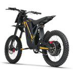 Black electric bike with yellow accents on a white background